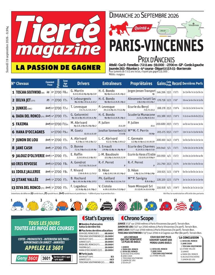 Couverture de l'édition du Samedi 19 septembre 2026