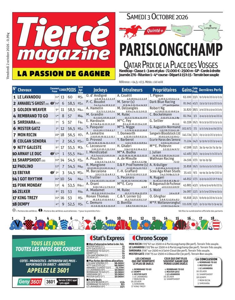 Couverture de l'édition du Vendredi 2 octobre 2026