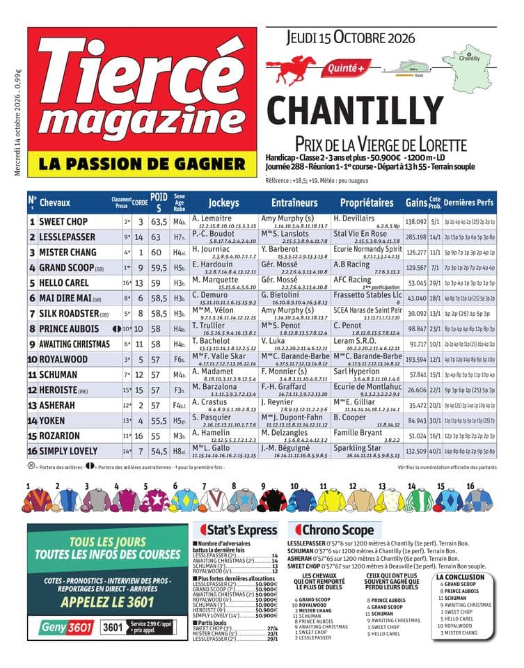 Couverture de l'édition du Mercredi 14 octobre 2026