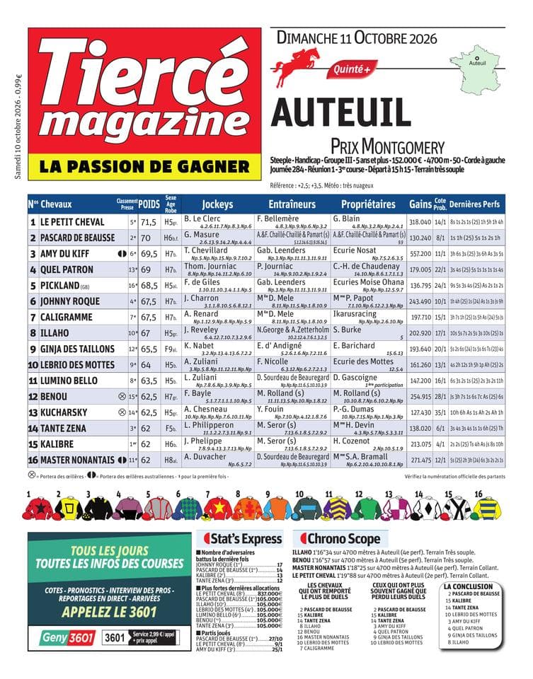 Couverture de l'édition du Samedi 10 octobre 2026
