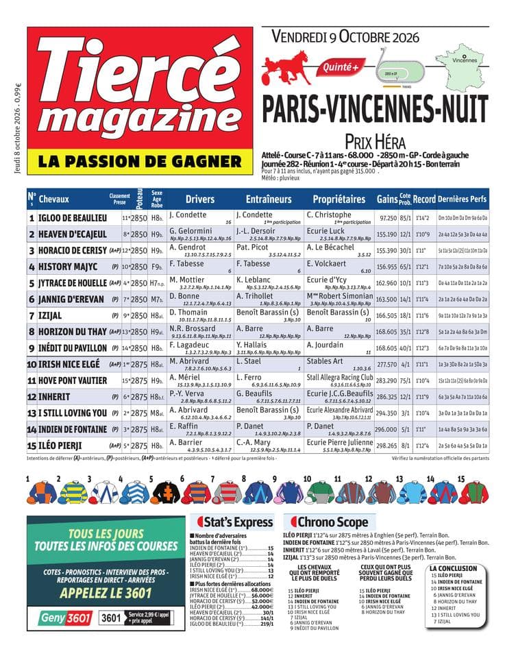 Couverture de l'édition du Jeudi 8 octobre 2026